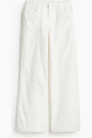 H&M Cargohose aus Canvas - Weiß - Damen