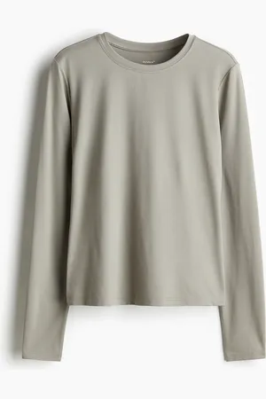 H&M Langarm-Sportshirt mit DryMove - Braun - Sportswear
