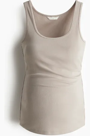 H&M MAMA Geripptes Tanktop - Braun - Damen