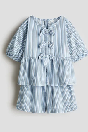 H&M 2-teiliges Set aus Baumwollpopeline - Blau - Kinder