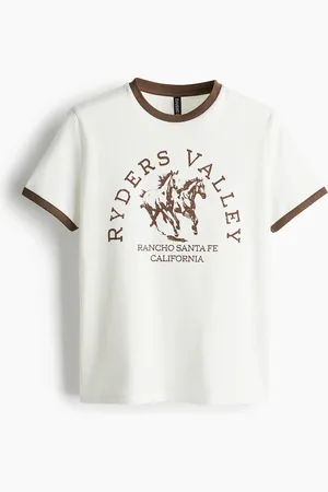 H&M T-Shirt mit Print - Weiß - Damen