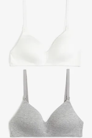 H&M MAMA 2er-Pack Wattierte Still-BHs aus Baumwolle - - Damen