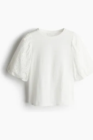 H&M Shirt mit Ballonärmeln - Weiß - Damen