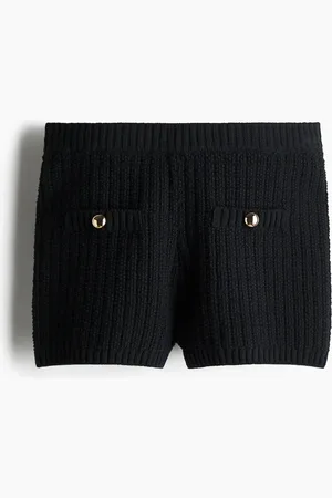 H&M Gestrickte Minishorts mit Perlmuster - - Damen