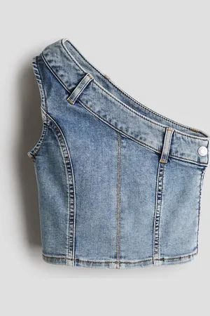 H&M One-Shoulder-Top aus Denim - Blau - Kinder
