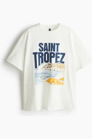 H&M Oversized T-Shirt mit Motivdetail - Weiß - Damen