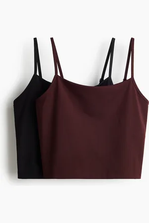 H&M 2er-Pack Sporttops mit integriertem BH - Rot - Sportswear