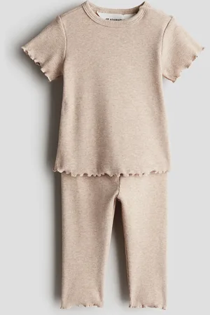 H&M Zweiteiler aus gerippter Baumwolle - Rosa - Kinder