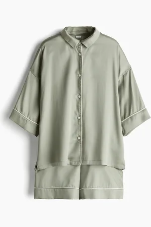 H&M Satinpyjama - Grün - Damen