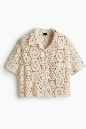 H&M Crochetbeach Shirt Co-ord - Weiß - Damen