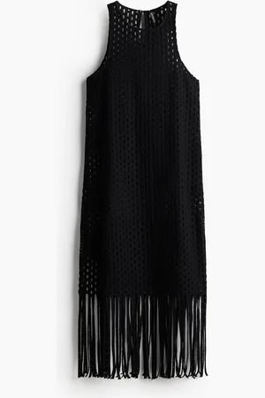 H&M Strickkleid im Häkellook mit Fransenbesatz - - Damen