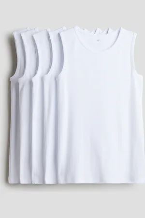 H&M 5er-Pack Baumwolltops - Weiß - Kinder