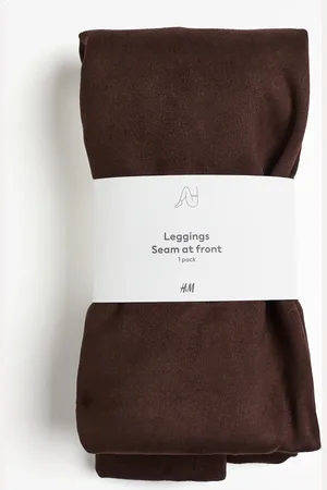 H&M Angeraute Leggings mit Nahtdetail - Braun - Damen