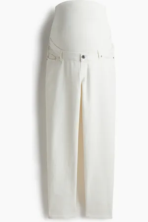 H&M MAMA Straight Ankle Jeans - Weiß - Damen