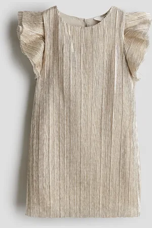 H&M Plissiertes Kleid in A-Linie - Braun - Kinder