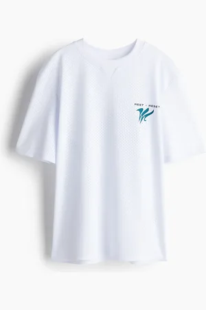 H&M Bedrucktes Sportshirt aus Mesh mit DryMove - Weiß - Kinder