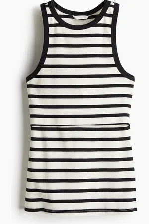 H&M MAMA Geripptes Still-Tanktop - Weiß - Damen