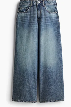 H&M Baggy Wide Low Jeans - Blau - Damen