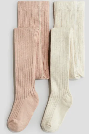 H&M 2er-Pack Gerippte Strumpfhosen - Rosa - Kinder