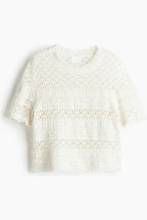H&M Shirt im Häkellook - Weiß - Damen