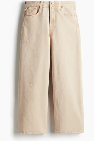 H&M Wide High Cropped Jeans - - Damen