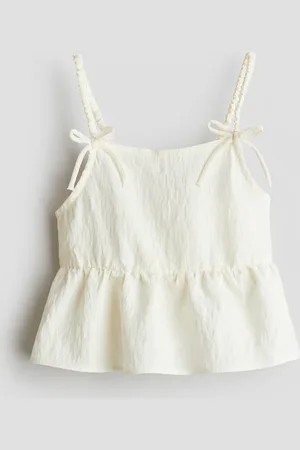 H&M Peplumtop mit Zierschleifen - Weiß - Kinder