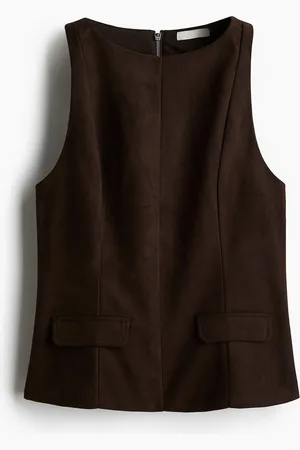 H&M Figurbetontes Tanktop - Braun - Damen