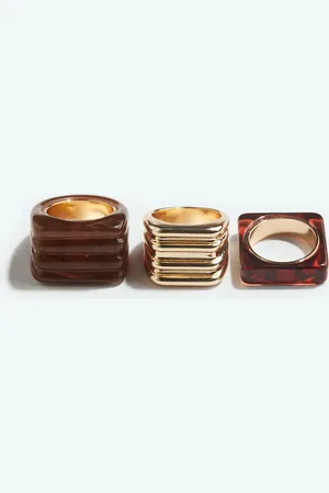 H&M 3er-Pack Ringe - Rosa - Damen