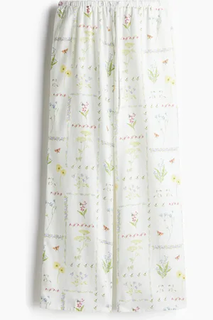 H&M Kordelzughose mit geradem Bein - Weiß - Damen