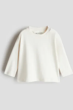 H&M Langarm-T-Shirt aus Pima-Baumwolle - Weiß - Kinder
