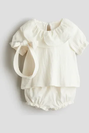 H&M 3-teiliges Set aus Crinkle-Jersey - Weiß - Kinder