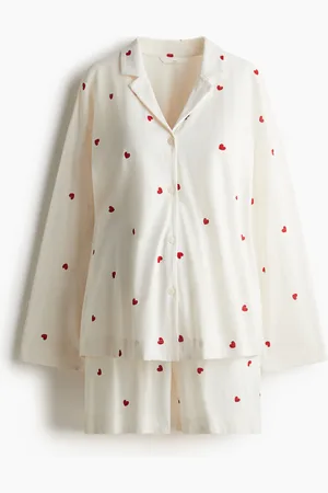 H&M MAMA Before & After Baumwollpyjama - Weiß - Damen