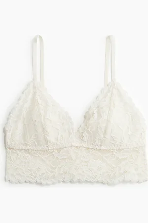 H&M Wattiertes Bralette aus Spitze - Weiß - Damen