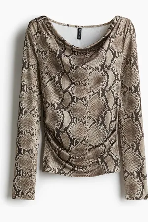 H&M Drapiertes Jerseytop - Braun - Damen