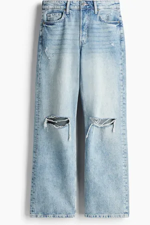 H&M Straight Regular Jeans - Blau - Damen