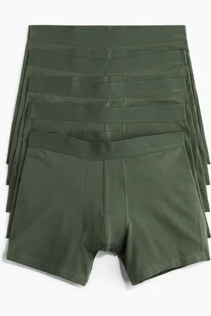 H&M 5er-Pack Halblange Trunks mit Lycra - Grün - Herren
