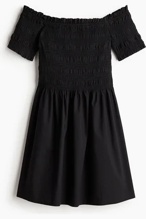 H&M Gesmoktes Off-Shoulder-Kleid - - Damen