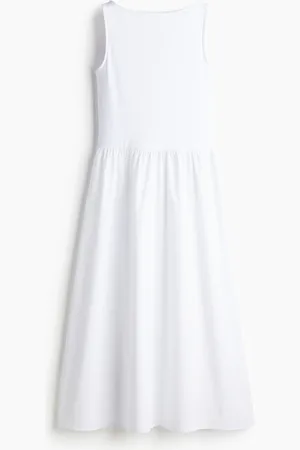 H&M Ausgestelltes ärmelloses Kleid - Weiß - Damen