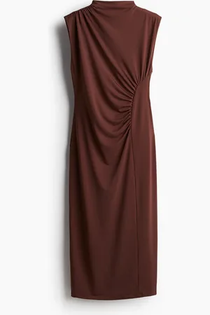 H&M Drapiertes Kleid mit Turtleneck - - Damen