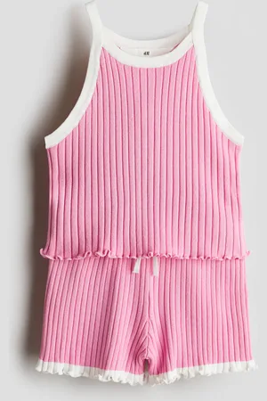 H&M Zweiteiler in Rippstrick - Rosa - Kinder