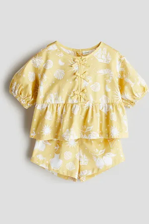 H&M 2-teiliges Set aus Baumwollpopeline - Gelb - Kinder