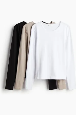 H&M 3er-Pack Jerseyshirts - Braun - Damen