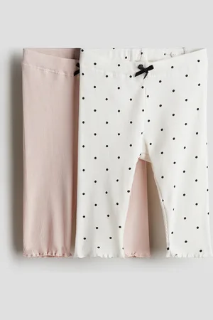 H&M 2er-Pack Gerippte Leggings aus Baumwolle - Weiß - Kinder