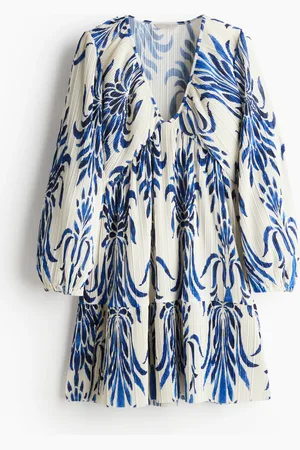 H&M Plissee-Kleid - Weiß - Damen
