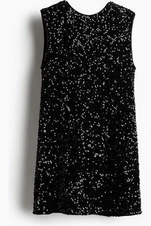 H&M Paillettenkleid mit Bindebändern - - Damen