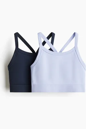 H&M 2er-Pack Seamless Sporttops mit DryMove - Blau - Kinder
