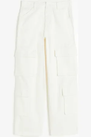 H&M Cargohose aus Twill - Weiß - Damen