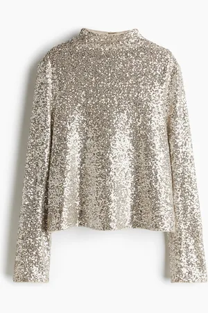H&M Paillettenshirt mit Turtleneck - - Damen