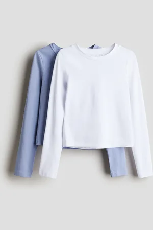 H&M 2er-Pack Jerseyshirts - Blau - Kinder