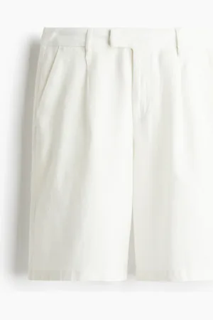 H&M Knielange Shorts aus Leinenmix - Weiß - Damen